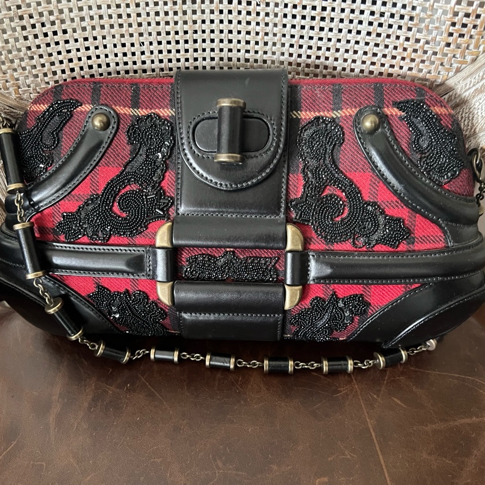 Alexander McQueen Tartan Plaid Beaded Clutch/Shoulder Bag. Rare & HTF EUC